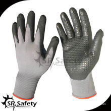 SRSAFETY 15G tricoté en nylon et spandex revêtu de micro mousse de nitrile gant / nitrile working dots gants